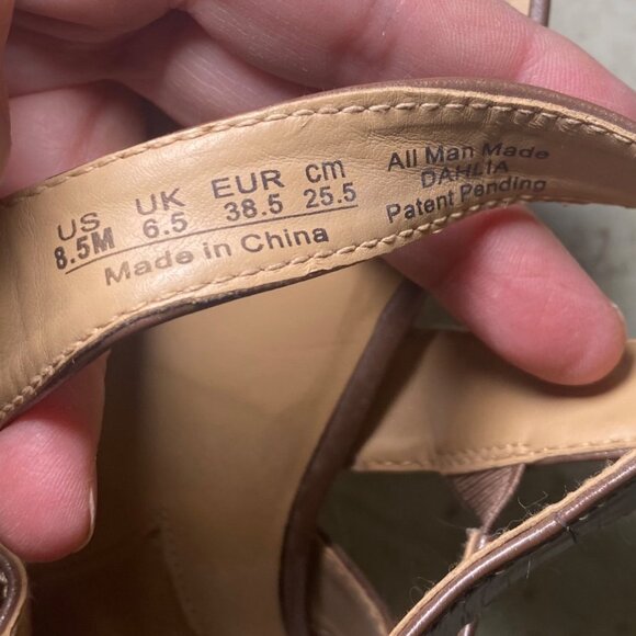 Naturalizer Brown Strappy Open-Toe Heeled Sandals Size 8.5 CottageCore Casual - Picture 10 of 11